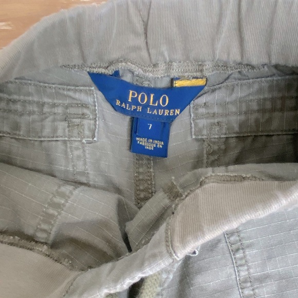 Polo Ralph Lauren army green pants - Boys Size 7.  Elastic waist w/ drawstring. - Picture 3 of 3